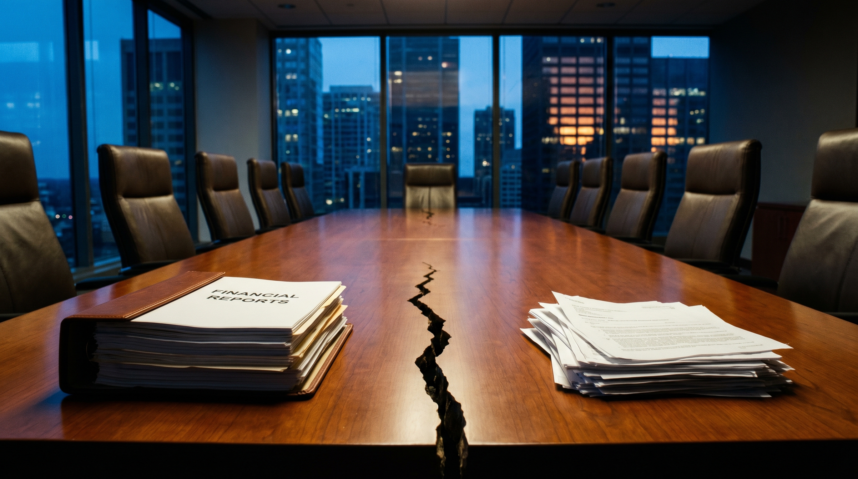 Empty corporate boardroom representing the cyber governance gap boards face